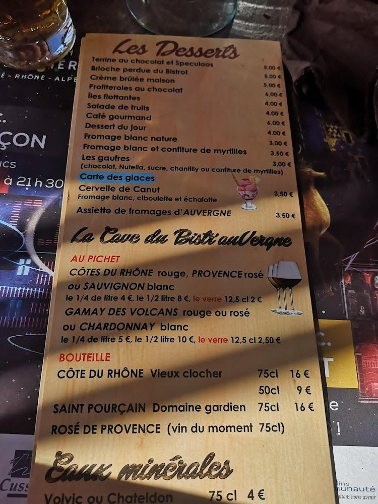 Bistr' Auvergne - Menu Image 1